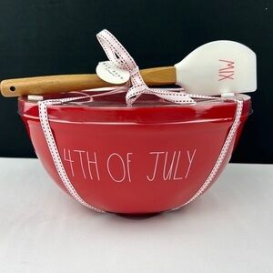 HOLIDAY - Rae Dunn - ‘4th of July’ Large Bowl & Spatula. NWT Firm!